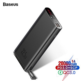 Pin dự phòng sạc nhanh Baseus Starlight Digital Display 20000mAh (22.5W, PD/ Quick Charge Dualway Power Bank) - Hàng chính hãng