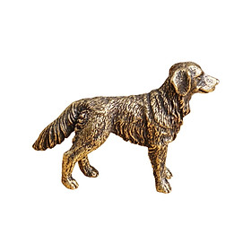 Brass Mini Dog Statue Dog Sculpture Figurines for Table Teahouse Decor