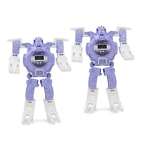 2 Đồ chơi lắp ghép ĐỒNG HỒ BIẾN HÌNH ROBOT SIÊU NHÂN màu tím dành cho bé