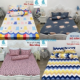 GA GỐI TRẢI GIƯỜNG TẶNG VỎ ÔM 1M6/1M8 DRAP BO CHUN CHỌN MẪU NGAY TRÊN ẢNH HỌA TIẾT ĐA DẠNG ATTENCO BEDDINH BẢO HÀNH 6T