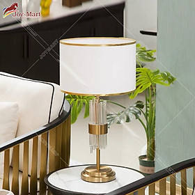 Mua Đèn Ngủ Để Bàn Kiểu Dáng Hiện Đại Joymart MB6972 Đèn Bàn Phòng Ngủ Thân Pha Lê Chao Vải Đế Hợp Kim Cao Cấp Mạ Vàng Sang Trọng
