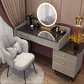 Mua Bàn Trang Điểm Phong Cách Bắc Âu Gương Đèn Led Cảm Biến Thông Minh  Luxury Bàn Trang Điểm Gương Đèn Led Có Ngăn Kéo -LUXBAB005(Không kèm ghế)