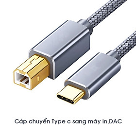 Mua Cáp chuyển Type C sang máy in  máy FAX  DAC USB 2.0 Type B dây bện dù cao cấp dài 2m đầu mạ vàng