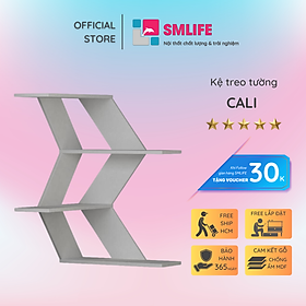 Kệ gỗ treo tường trang trí hiện đại SMLIFE Cali  | Gỗ MDF dày 17mm chống ẩm | D60xR60xC81.8cm - Màu