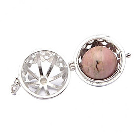 2-4pack Filigree Flower Round Locket Pendant DIY Necklace Bracelet Gemstone