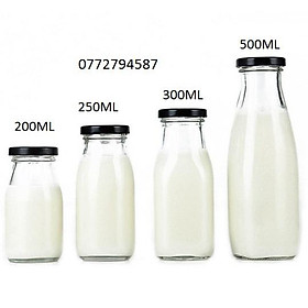 Chai Thủy Tinh Tròn SC Nắp thiết 200ml , 250ml , 500ml | Tùy Chọn Dung tích