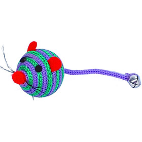 Mouse Straw Ball Nylon Mouse Ball Cute Tail with Bells Puppy Cat Dog - Sent Randomly