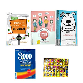 Combo 4 cuốn: Nạp thẳng Tiếng anh qua truyện cười ngay hôm nay + Giao tiếp Tiếng anh lưu loát ngay hôm nay + Tự học tiếng anh cấp tốc + 3000 từ vựng tiếng anh( Tặng 1 giá đỡ iring )