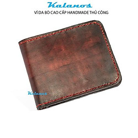 Hình ảnh Bóp Ví đẹp cao cấp handmade, được làm thủ công từ da bò Kalanos KBN3280-Nau, Ví nam nữ mini dáng ngang màu