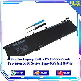 Pin cho Laptop Dell XPS 15 9550 9560 Precision 5510 Series Type 4GVGH 84Wh - Hàng Nhập Khẩu 