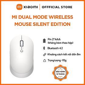 Chuột Không Dây Xiaomi Mi Dual Mode Wireless Mouse Silent Edition - Màu trắng - Hàng Chính Hãng