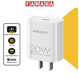 Củ Sạc Pisen Quick - Mr White USB-C 20W - Pisen TS-C135