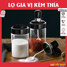 Mua Lọ Đựng Gia Vị Có Thìa Thuỷ Tinh Hũ Gia Vị Kèm Nắp Và Thìa Dung Tích 250ml