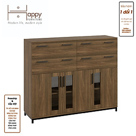 [Happy Home Furniture] LOUIS , Tủ lưu trữ 4 ngăn kéo 3 cửa mở - chân sắt , 126cm x 36cm x 104cm ( DxRxC), THK_060