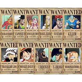 Mua Bộ 11 tấm truy nã 11 siêu tân tinh Onepiece wanted poster size A4  A5  A6 mỏng