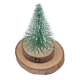 Small Tabletop Christmas Snow Pine Tree Home Office Party Art Decorations