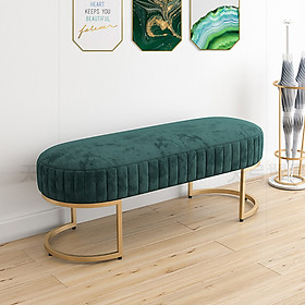 Ghế Băng Dài 100Cm Bọc Nhung Nỉ Cao cấp Chân kim loại bền đẹp - Ghế Đôn Dài tiện lợi Đa năng sang trọng GSF010 Giao màu ngẫu nhiên