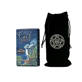 Combo Bộ Bài Bói Mystical Cats Tarot Cao Cấp và Túi Nhung Đựng Tarot