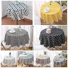 Mua Tổng hợp các mẫu khăn trải bàn tròn vải linen họa tiết vintage siêu rẻ đẹp