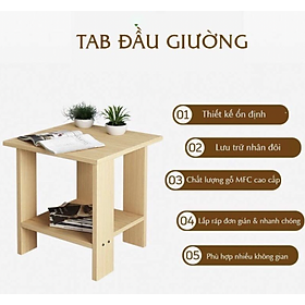 Tủ, Tab đầu giường 2 tầng nhỏ gọn phù hợp với mọi không gian TDG-006 (C42xR40xS40)