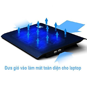 Mua Đế tản nhiệt Laptop L112 - 6 quạt cực mạnh  chạy cực êm  đèn xanh dịu mắt.