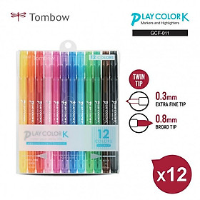 BỘ BÚT HIGHLIGHT 2 ĐẦU TOMBOW PLAY COLOR K 12/24/36 MÀU