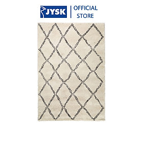 Thảm phòng khách | JYSK Aksfrytle | polypropylene | trắng kẻ trám | nhiều kích thước