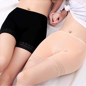 Bộ 4 quần đùi mặc váy thun lạnh phối ren cao cấp (freesize 38-52kg) - quần lót nữ mặc trong váy - N10