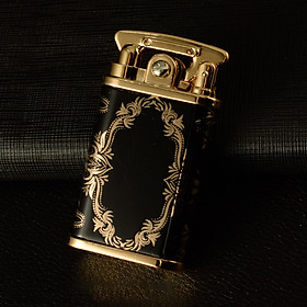 Mua Bật Lửa Xăng Đá Hoa Văn Đối Xứng Màu Đen