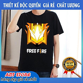 Áo Thun Free Fire Màu Đen In Hình Logo Rank Thách Đấu cực chất