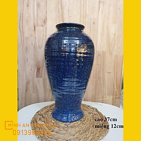 Mua Bình hoa dáng đùi dế cắm hoa ly  lay ơn  tuyết mai men mộc  hỏa biến vân đá  men nâu gốm sứ Minh An Bát Tràng cao 37cm