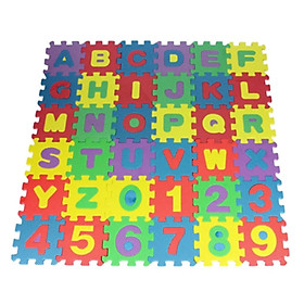 Colorful Alphabet and Numbers Foam Puzzle Play Mat 36 Tile Baby Crawling Rug