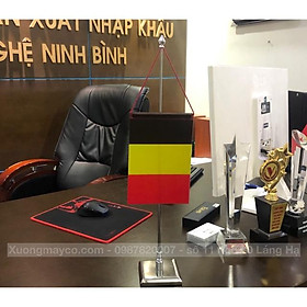 Cờ để bàn Bỉ đế vuông đơn inox