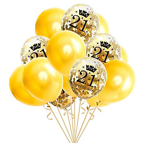 15 pcs Set Happy Birthday Digital Confetti Latex Balloon Decor 18