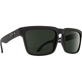 Spy Optic Helm Polarized Flat Sunglasses, Soft Matte Black/Happy Gray/Green Polar, 57 mm