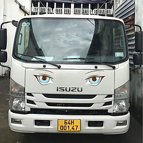 Decal dán xe tải, tem đôi mắt trang trí xe Huyndai, tải Suzuki, xe Thaco, xe tải Dongben SM-15