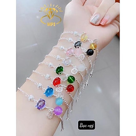Lắc Tay hồ ly phong thuỷ mang lại may mắn, giữ tình duyên, Vòng Tay Bạc Ta - Bạc Npj
