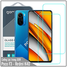 Bộ 2 miếng kính cường lực Gor 2.5D cho Xiaomi Poco F3 - Redmi K40 trong suốt, bóng mượt - Hàng nhập khẩu