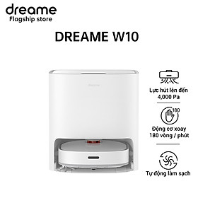 Mua Robot Lau Sàn Hút Bụi Tự Làm Sạch Thông Minh Dreame Bot W10 - Lực Hút 4000PA - Dung tích chưa nước bẩn đến 4L để tự làm sạch - Hàng chính hãng