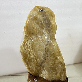 Cây đá, trụ đá để bàn tự nhiên màu Trắng Ngà xuyên sáng cao 55 cm nặng 17 kg cho người mệnh Kim và Thổ