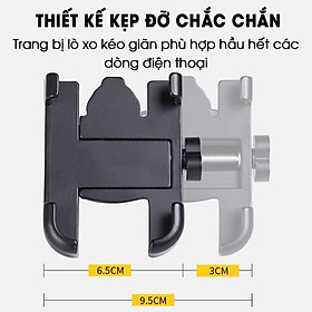 Mua Giá Đỡ Kẹp Điện Thoại Bằng Kim Loại Dành Cho Xe Máy C2 gắn chung với kính xe thích hợp