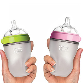 Hộp Ghép 1 Bình Sữa Comotomo 250ml Hồng Và 1 Bình Sữa Comotomo 250ml Xanh