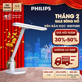 Đèn bàn học Philips GESTURE - Đổi màu và điều chỉnh độ sáng - Công suất 11W - Bảo vệ mắt vượt trội