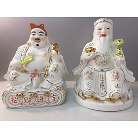 Cặp Tượng thần Tài thổ địa ( tài sứ Trắng cao cấp) dành cho Ban thần Tài