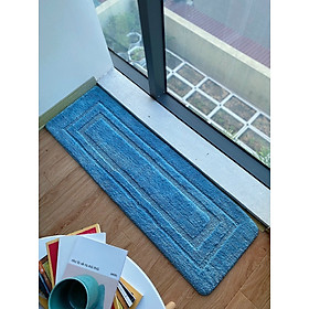 Mua Thảm Lau Chân Lông Dài Cao Cấp Kích Thước 45x120cm Màu Xanh Biển