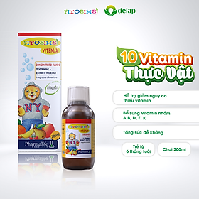 FITOBIMBI VITEMIX : SIRO THẢO DƯỢC CHUẨN HÓA CHÂU ÂU BỔ SUNG VITAMIN THIẾT YẾU, TĂNG ĐỀ KHÁNG CHO TRẺ EM (200ML)