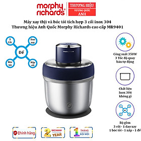 Mua Máy xay thịt và bóc tỏi tích hợp 3 cối inox 304 Morphy Richards MR9401 - HÀNG CHÍNH HÃNG