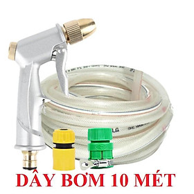 Mua Bộ dây vòi xịt bơm nước tưới rửa   tăng áp 3 lần  loại 7m  10m 206701 đầu đồng  cút  + khăn phượt