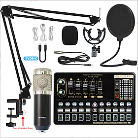 Bộ điều chỉnh âm thanh chuyên nghiệp hỗ trợ LiveStream Streamer Karaoke AUDIO Soundcard Pro (bộ như ảnh)