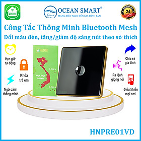 Công Tắc Cảm Ứng Thông Minh Bluetooth Mesh Hunonic Premium, Công Tắc Điều Khiển Từ Xa Qua Điện Thoại Hình Vuông - HNPREVD